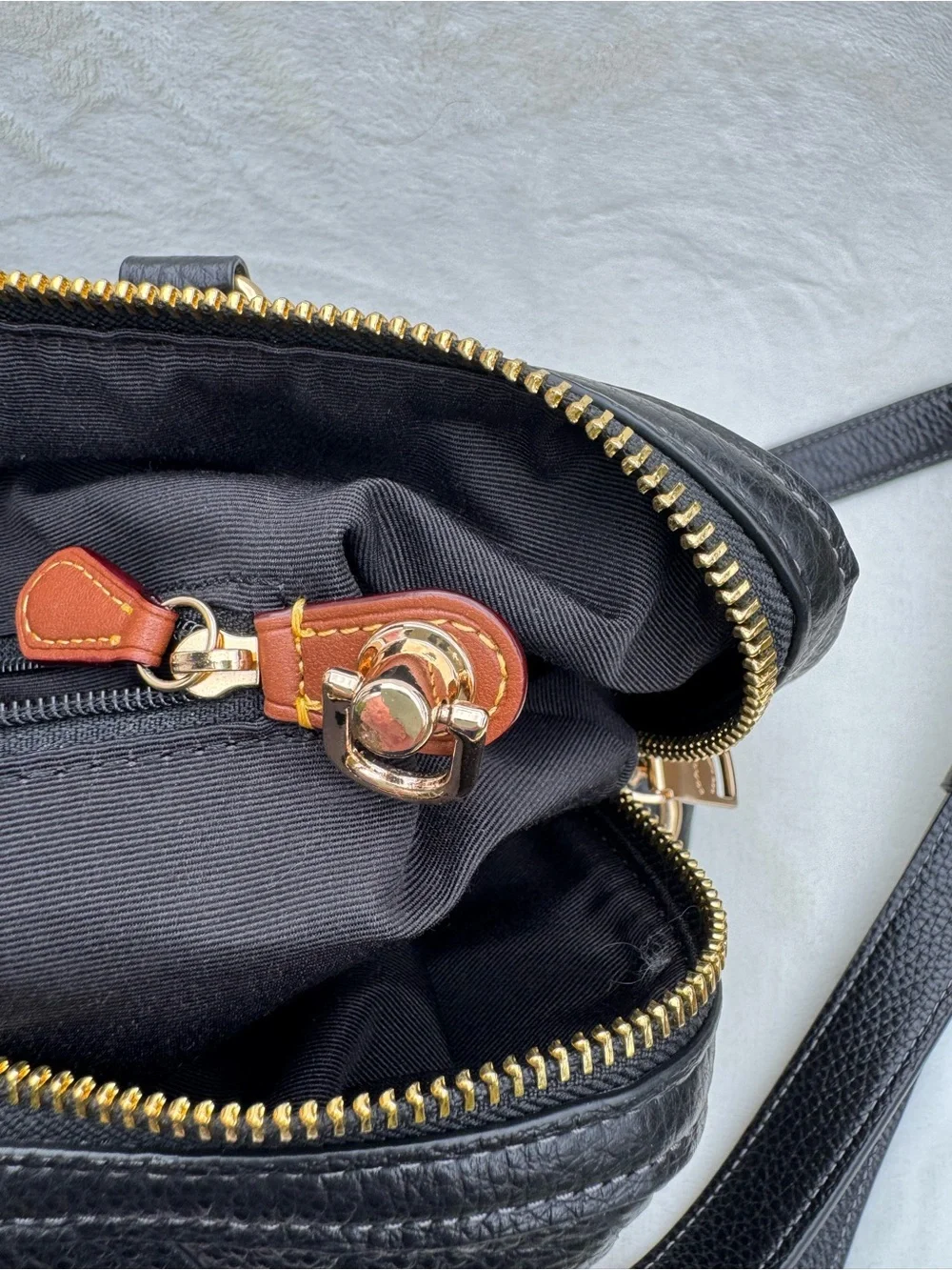 Coach Black Embossed Pebbled Leather Satchel with Mixed Metal Chains - Picture 7 of 10